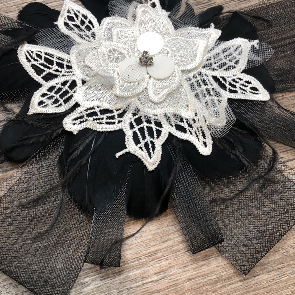 Handmade Custom Black and White Dance Hair Pieces - Picture 5 of 11
